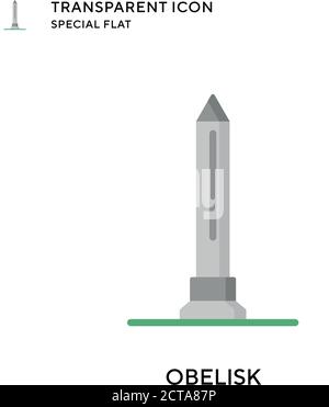 Icona del vettore Obelisco. Illustrazione piatta. Vettore EPS 10. Illustrazione Vettoriale