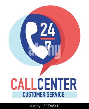 Servizio clienti call center 24 7 assistenza clienti o hotline Illustrazione Vettoriale