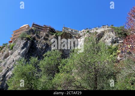 Castelmola - Scorcio del borgo dal sentiero Cuculunazzo Foto Stock