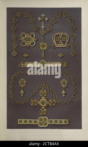 Gioielli disegnati da Pugin e eseguiti da Hardman di Birmingham, Still Image, Prints, 1851 - 1853, Wyatt, M. Digby (Matthew Digby), Sir, 1820-1877 Foto Stock