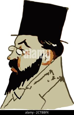 Vettore di celebrità di la Belle Epoque. Francia Henri de Toulouse-Lautrec-Monfa (1864 – 1901), comunemente noto come solo Henri de Toulouse-Lautrec, è stato Illustrazione Vettoriale