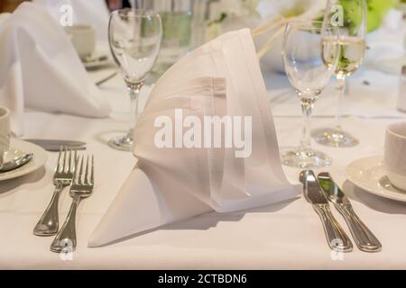 Tavolo di classe in un buon ristorante Foto Stock