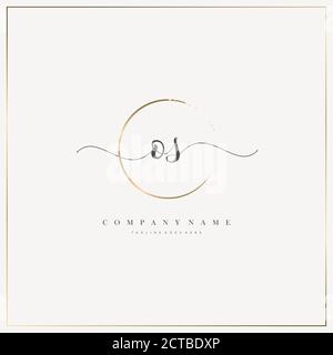 OS Initial Letter Handwriting logo vettore modello disegnato a mano, logo per la bellezza, cosmetici, matrimoni, moda e business Illustrazione Vettoriale