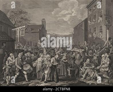 La marcia a Finchley, immagine fissa, stampe, 1750, Hogarth, William, 1697-1764 Foto Stock