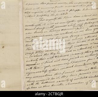 Lettera di Arthur Lee, testo, corrispondenza, 1778 Foto Stock