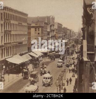 Broadway, guardando a nord da Houston Street., 1860, New York (state), New York (N. Y.), New York, Broadway (New York, N. Y.), Manhattan (New York, N. Y Foto Stock