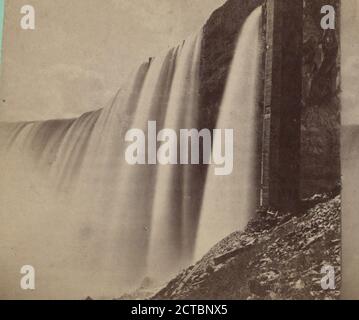 Horseshoe Fall and Spiral Stairway, Niagara., Barker, George (1844-1894), New York (stato), Niagara Falls (N.Y. e Ontario), Ontario Foto Stock