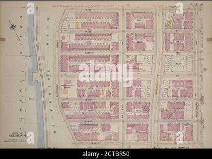 Plate 10, parte della Sezione 4: Delimitata da W.89th Street, Amsterdam Avenue, W. 83rd Street e (Hudson River - Riverside Park) Riverside Drive, cartografia, Maps, 1898, Bromley, Walter Scott, Bromley, George Washington Foto Stock