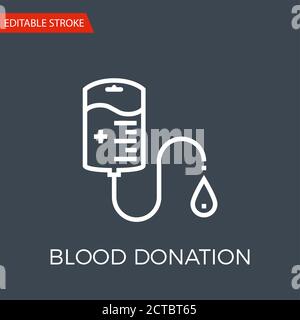 Icona vettore donazione sangue Illustrazione Vettoriale