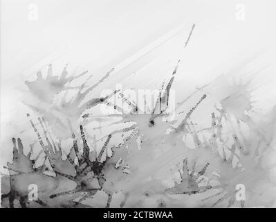 Acquerello intagliante texture con schizzi e divorzi. Vettoriale Etching sfondo per la vostra creatività Illustrazione Vettoriale