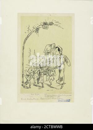 Il Pied Piper di Hamelin., immagine fissa, illustrazioni, 1888, Beardsley, Aubrey (1872-1898 Foto Stock