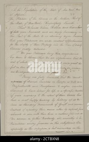 Petizione al Parlamento di Stato di New York dei cittadini della parte settentrionale dello Stato, testo, documenti, 1780 Foto Stock