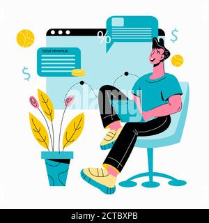 Immagine vettoriale del ROI e del concetto di fatturato del ritorno sugli investimenti Illustrazione Vettoriale