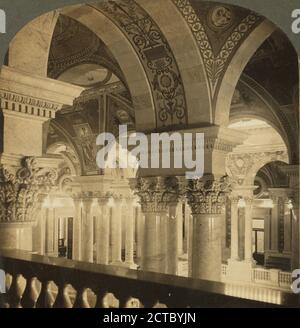 Una poesia in colonne di marmo e pareti affrescate, Congressional Library, Washington, D.C., U.S.A., Keystone View Company, Singley, B. L. (Benjamin Lloyd), Library of Congress, 1903, Washington (D.C. Foto Stock