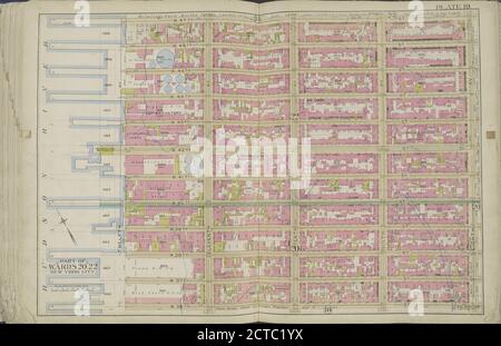 Plate 19 Mappa delimitata da W. 47th St., 8th Ave., W. 36th St., Hudson River, cartografia, Maps, 1891, Bromley, George Washington, Bromley, Walter Scott Foto Stock