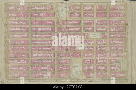 Plate 14 Mappa delimitata da W. 25th St., 2nd Ave., E. 14th St., 7th Ave., cartographic, Maps, 1891, Bromley, George Washington, Bromley, Walter Scott Foto Stock