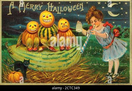 Auguri d'Halloween vintage Foto Stock