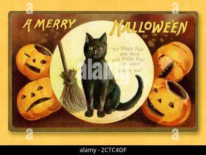 Auguri d'Halloween vintage Foto Stock