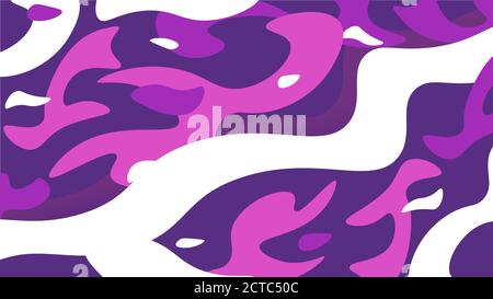 Sfondo delle onde viola. Astratto acquerello rosa sulla superficie del mare textured oceano. Illustrazione Vettoriale