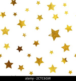 Gold Christmas glitter scintilla stelle geometrico motivo senza cuciture sfondo Illustrazione Vettoriale