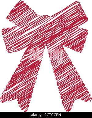 Nastro rosso decorazione albero di Natale Illustrazione Vettoriale