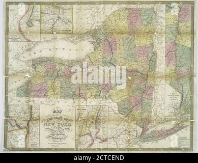 Mappa dello stato di New York : compilata dalle ultime autorità., cartografica, Mappe, 1850 Foto Stock