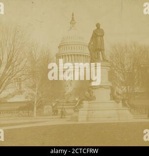 Garfield Monument e Capitol. Washington, D.C., Keystone View Company, Garfield, James A. (James Abram), 1831-1881, 1895, Washington (D.C.), Stati Uniti Foto Stock