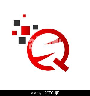 Grafica vettoriale personalizzata creativa iniziale QS Letter Combined Logo Design elemento simbolo Illustrazione Vettoriale