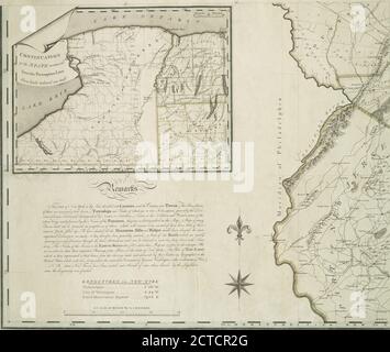 Mappa dello stato di New York, cartografia, Mappe, 1802, Fairman, Gideon, 1774-1827, De Witt, Simeon, 1756-1834 Foto Stock