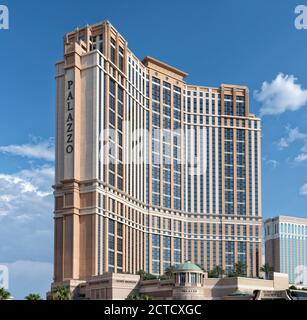 Vista esterna dell'Hotel Palazzo, Las Vegas, Nevada, USA. Foto Stock