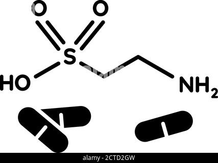 Icona glifo nero taurina Illustrazione Vettoriale