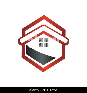 architettura home design logo vettore architettura simbolo concetto grafico Illustrazione Vettoriale