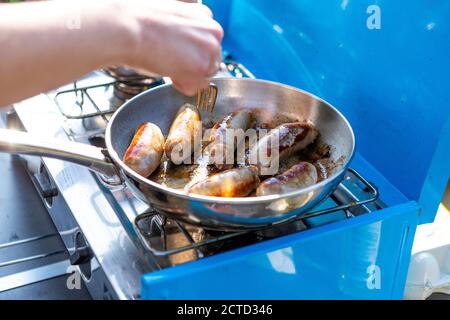 Greenacres Caravan, Motorhome e campeggio, Coleford, Foresta di Dean. Come vacanze Covid sicuro - la nuova normalità. Foto Stock