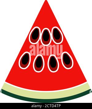 Icona di Watermelon nei colori dell'interfaccia utente. Design a colori piatti. Illustrazione vettoriale. Illustrazione Vettoriale