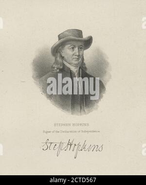 Stephen Hopkins, firmatario della Dichiarazione di Indipendenza., immagine fissa, stampe, 1885, Rosenthal, Max (1833-1918 Foto Stock