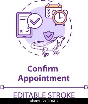 Confermare l'icona del concetto di appuntamento Illustrazione Vettoriale