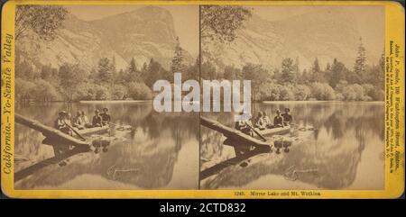 Mirror Lake e Mt. Watkins., immagine fissa, Stereographs, 1870, Soule, John P. (1827-1904 Foto Stock