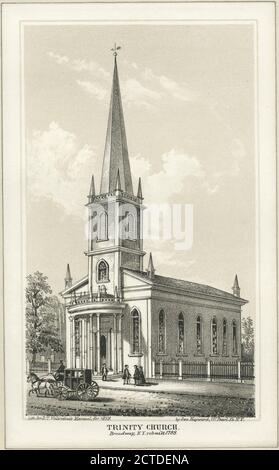 Trinity Church Broadway, N.Y., ricostruita nel 1788, immagine fissa, stampe, 1775 - 1890 Foto Stock