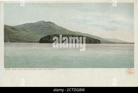 Dome Island da Sagamore Dock, Green Island, Lake George, N. Y., immagine, Cartoline, 1898 - 1931 Foto Stock