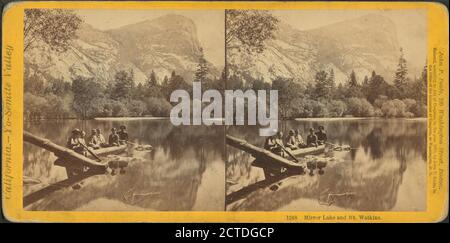 Mirror Lake e Mt. Watkins., immagine fissa, Stereographs, 1870, Soule, John P. (1827-1904 Foto Stock