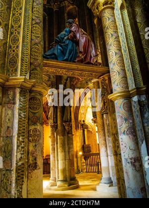 Interno particolare della chiesa rotonda, Convento dell'Ordine di Cristo (Convento de Cristo), Tomar, Portogallo Foto Stock