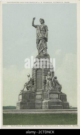 Monumento nazionale agli antenati, Plymouth, Mass., immagine fissa, Cartoline, 1898 - 1931 Foto Stock