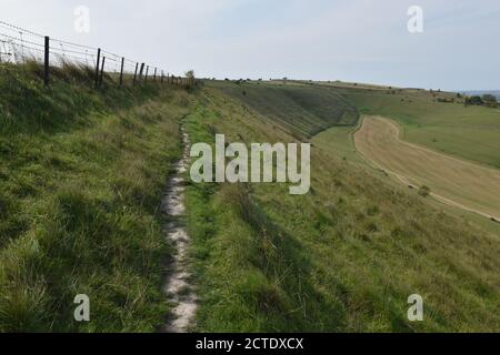 La scarpata settentrionale della pianura di salisbury vicino a westbury, wiltshire. Foto Stock