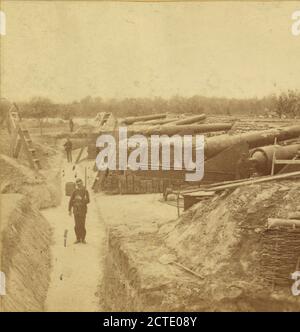 L'assedio di Yorktown, Va. vista di batteria No. 1, presidiato dalla prima Connecticut Heavy Artillery Company B., Taylor & Huntington, 1861, Stati Uniti Foto Stock