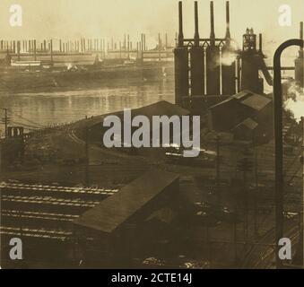 Gli altiforni e laminatoi della Homestead Steel Works., H.C. White Co., 1907, Pennsylvania Foto Stock