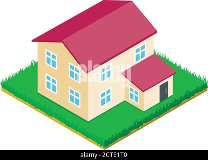 Icona casa di campagna, stile isometrico Illustrazione Vettoriale