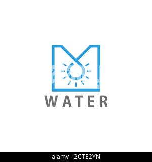 lettera m goccia acqua forma astratta linea infinito logo vettore Illustrazione Vettoriale