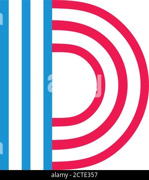 lettera d strisce vettore colorato logo Illustrazione Vettoriale