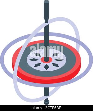 Icona del giroscopio aerospaziale, stile isometrico Illustrazione Vettoriale