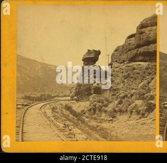 Pulpit Rock, Echo Canyon., Jackson, William Henry (1843-1942), Union Pacific Railroad Company, Utah Foto Stock